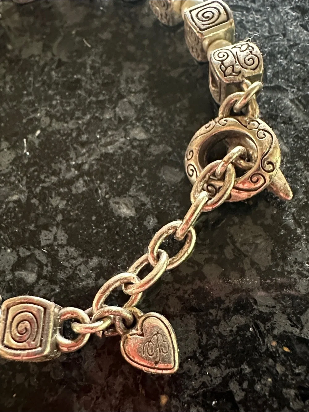 Brighton Essex Bead Bracelet Silver Plated Spiral Cube Bracelet - 2307